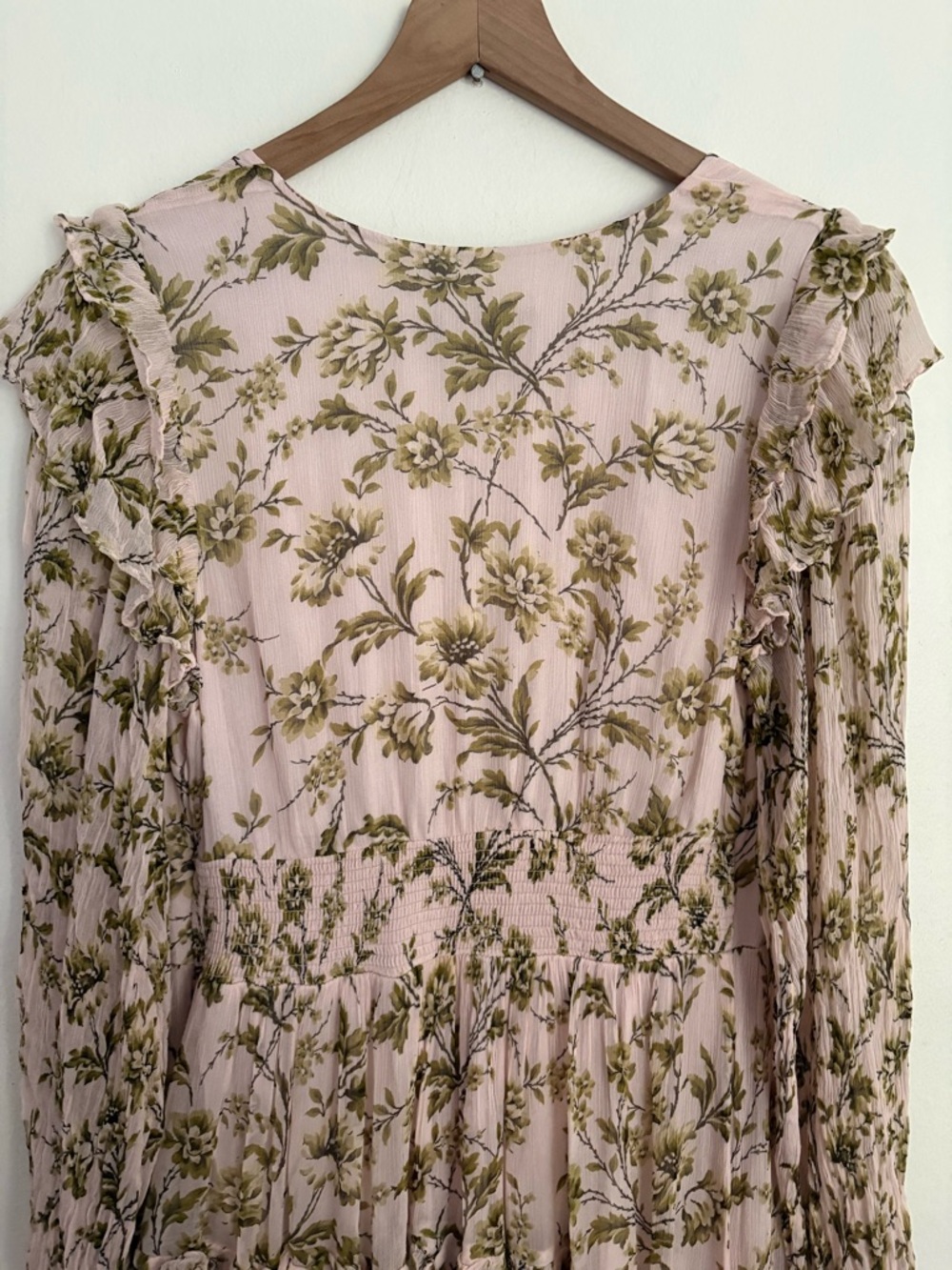 BHLDN Liana Printed V-Neck Long-Sleeve Maxi Dress Women’s Large EUC Elegant Chic - Picture 6 of 7